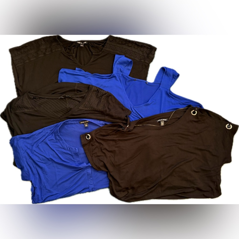 bundle five (5) Cable and Gauge Black and Blue Tops